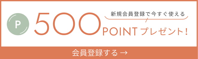 新規会員登録で500POINTプレゼント