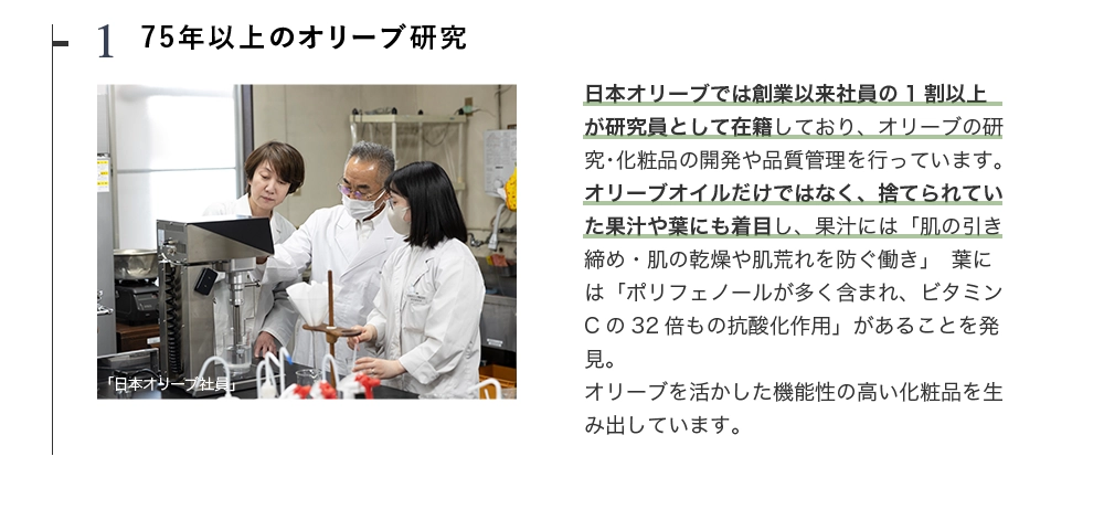オリーブ研究、75年以上